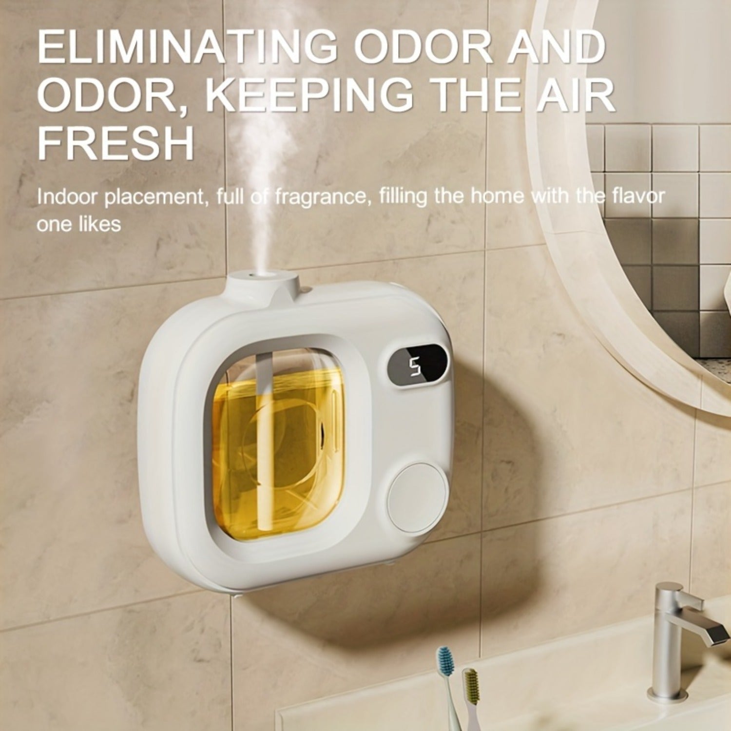 Automatic Mini Aromatherapy Diffuser, Mini Humidifier, Long-Lasting Deodorizer for Toilet and Bedroom, Night Light Function, Small Wireless and Portable Humidifier, Air Freshener Diffuser, Easy to Clean, Suitable for Plants,